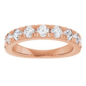 14K Rose Gold 1 1/3 CTW Lab-Grown Diamond French-Set Anniversary Band