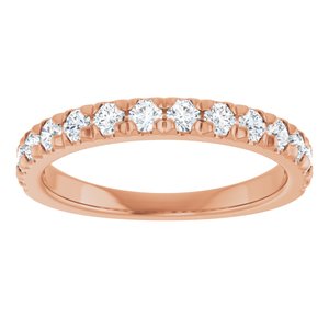 10K Rose Gold 1/2 CTW Natural Diamond French-Set Anniversary Band