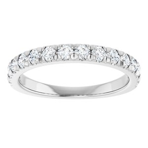 10K White Gold 1/2 CTW Natural Diamond French-Set Anniversary Band