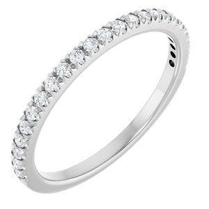 10K White Gold 1/5 CTW Lab-Grown Diamond French-Set Anniversary Band