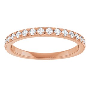 10K Rose Gold 1/3 CTW Natural Diamond French-Set Anniversary Band
