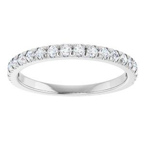 10K White Gold 1/3 CTW Natural Diamond French-Set Anniversary Band
