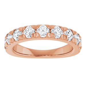 14K Rose Gold 1 1/3 CTW Natural Diamond French-Set Anniversary Band