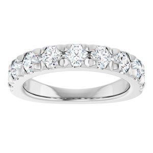 Platinum 1 1/3 CTW Natural Diamond French-Set Anniversary Band