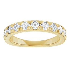 10K Yellow Gold 1 CTW Natural Diamond French-Set Anniversary Band