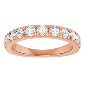 10K Rose Gold 1 1/6 CTW Lab-Grown Diamond French-Set Anniversary Band