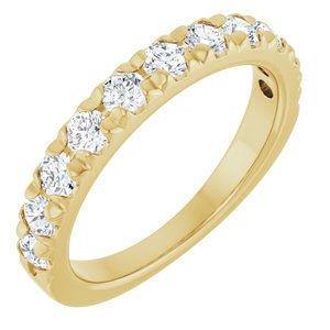 10K Yellow Gold 3/4 CTW Lab-Grown Diamond French-Set Anniversary Band