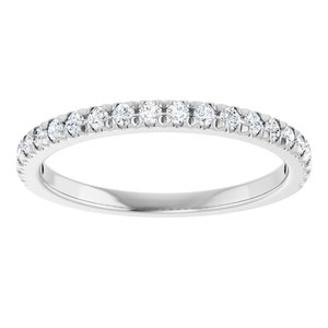 10K White Gold 1/4 CTW Lab-Grown Diamond French-Set Anniversary Band