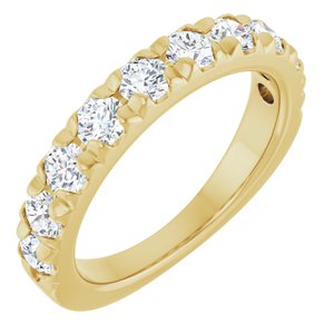 10K Yellow Gold 1 1/5 CTW Lab-Grown Diamond French-Set Anniversary Band