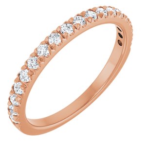 10K Rose Gold 1/3 CTW Natural Diamond French-Set Anniversary Band