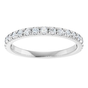14K White Gold 1/3 CTW Natural Diamond French-Set Anniversary Band