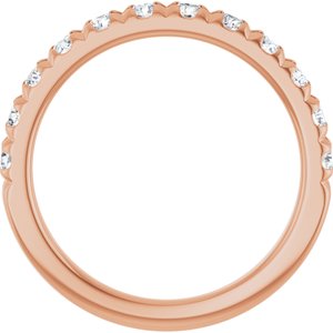 14K Rose Gold 3/4 CTW Lab-Grown Diamond French-Set Anniversary Band