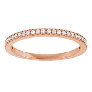 14K Rose Gold 1/8 CTW Natural Diamond French-Set Anniversary Band