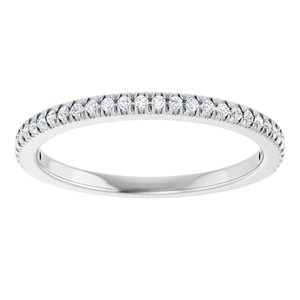 10K White Gold 1/8 CTW Lab-Grown Diamond French-Set Anniversary Band