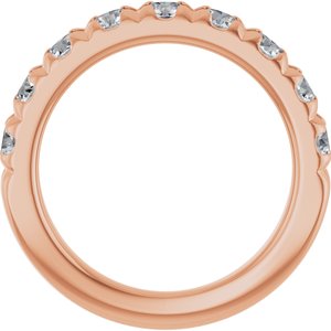 14K Rose Gold 1 1/3 CTW Lab-Grown Diamond French-Set Anniversary Band