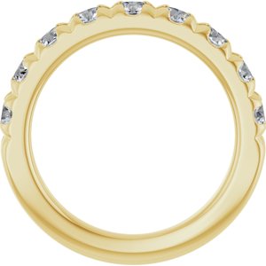 14K Yellow Gold 1 1/3 CTW Lab-Grown Diamond French-Set Anniversary Band