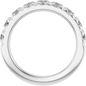 Platinum 1 1/3 CTW Lab-Grown Diamond French-Set Anniversary Band