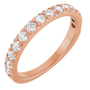 10K Rose Gold 1/2 CTW Natural Diamond French-Set Anniversary Band