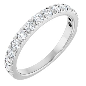 10K White Gold 1/2 CTW Natural Diamond French-Set Anniversary Band
