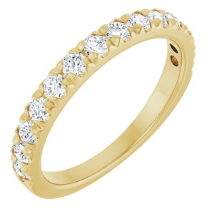 10K Yellow Gold 1/2 CTW Natural Diamond French-Set Anniversary Band