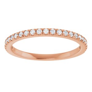 10K Rose Gold 1/5 CTW Lab-Grown Diamond French-Set Anniversary Band