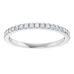 14K White Gold 1/5 CTW Natural Diamond French-Set Anniversary Band