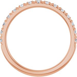 10K Rose Gold 1/2 CTW Lab-Grown Diamond French-Set Anniversary Band