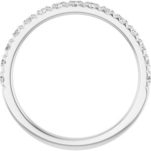 10K White Gold 3/8 CTW Natural Diamond French-Set Anniversary Band