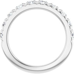 Platinum 1 1/5 CTW Lab-Grown Diamond French-Set Anniversary Band