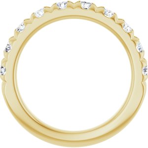 14K Yellow Gold 1 1/5 CTW Lab-Grown Diamond French-Set Anniversary Band