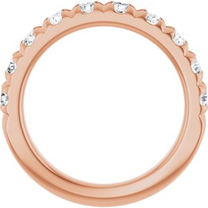 14K Rose Gold 1 1/5 CTW Natural Diamond French-Set Anniversary Band