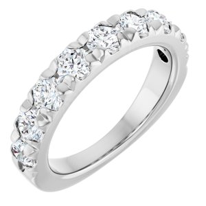 14K White Gold 1 3/8 CTW Lab-Grown Diamond French-Set Anniversary Band