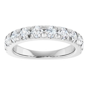 10K White Gold 1 1/5 CTW Natural Diamond French-Set Anniversary Band
