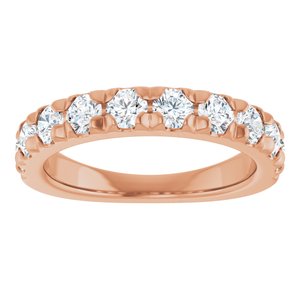10K Rose Gold 1 1/5 CTW Lab-Grown Diamond French-Set Anniversary Band