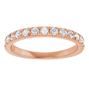 10K Rose Gold 3/8 CTW Natural Diamond French-Set Anniversary Band