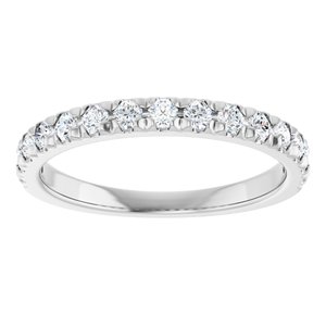 10K White Gold 3/8 CTW Natural Diamond French-Set Anniversary Band