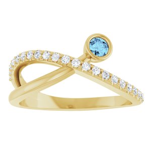 Criss-Cross Bezel-Set Ring