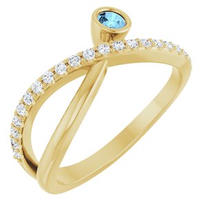 Criss-Cross Bezel-Set Ring