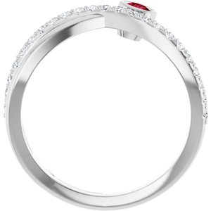 Sterling Silver Natural Ruby & 1/5 CTW Natural Diamond Ring
