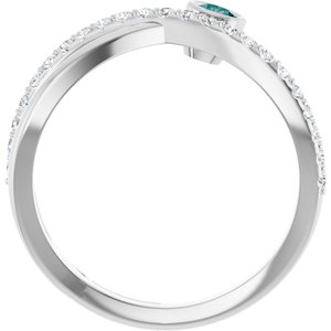 14K White Gold Natural Alexandrite & 1/5 CTW Natural Diamond Ring