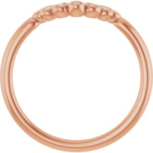 14K Rose .03 CTW Lab-Grown Diamond  Vintage-Inspired Contour Band
