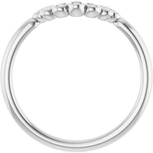 14K White .04 CTW Natural Diamond Vintage-Inspired Contour Band