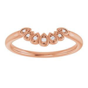14K Rose .04 CTW Natural Diamond Vintage-Inspired Contour Band