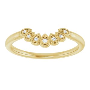 14K Yellow .03 CTW Lab-Grown Diamond  Vintage-Inspired Contour Band