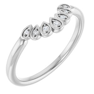 Platinum .025 CTW Natural Diamond Vintage-Inspired Contour Band