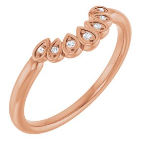 14K Rose .03 CTW Lab-Grown Diamond  Vintage-Inspired Contour Band