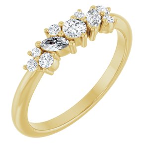 14K Yellow Gold 1/3 CTW Natural Diamond Multi-Shape Ring
