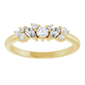 14K Yellow Gold 1/3 CTW Natural Diamond Multi-Shape Ring