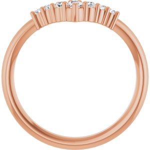 14K Rose Gold 1/6 CTW Natural Diamond Graduated V Ring