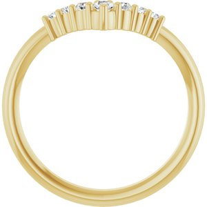 14K Yellow Gold 1/6 CTW Natural Diamond Graduated V Ring